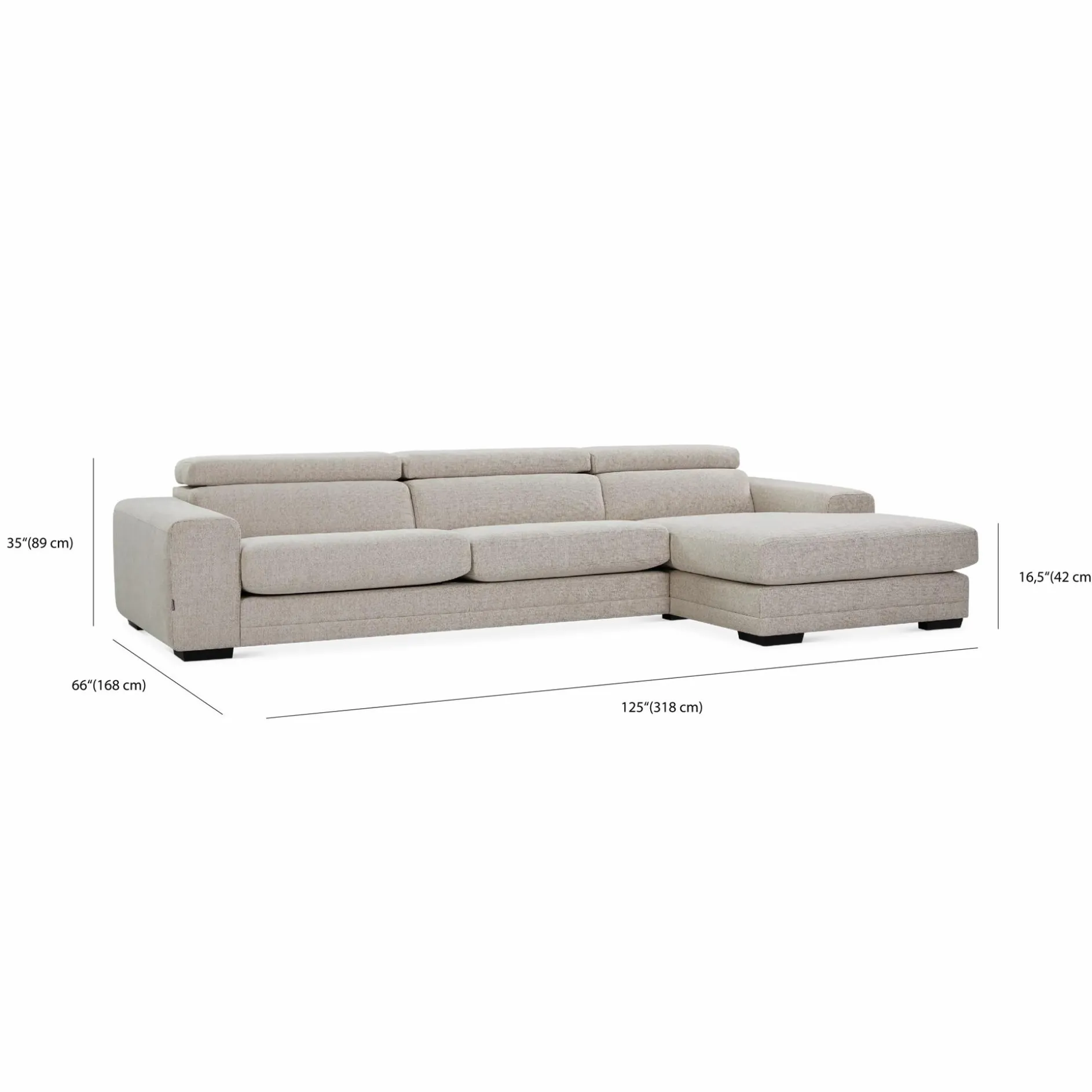 Ferrari - Sectional Sofa with Adjustable Headrest by Furninova