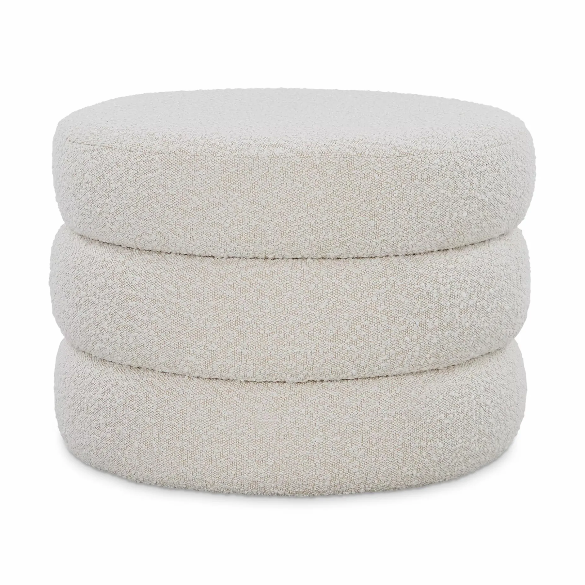 Fiel - Bouclé Fabric Upholstered Pouf