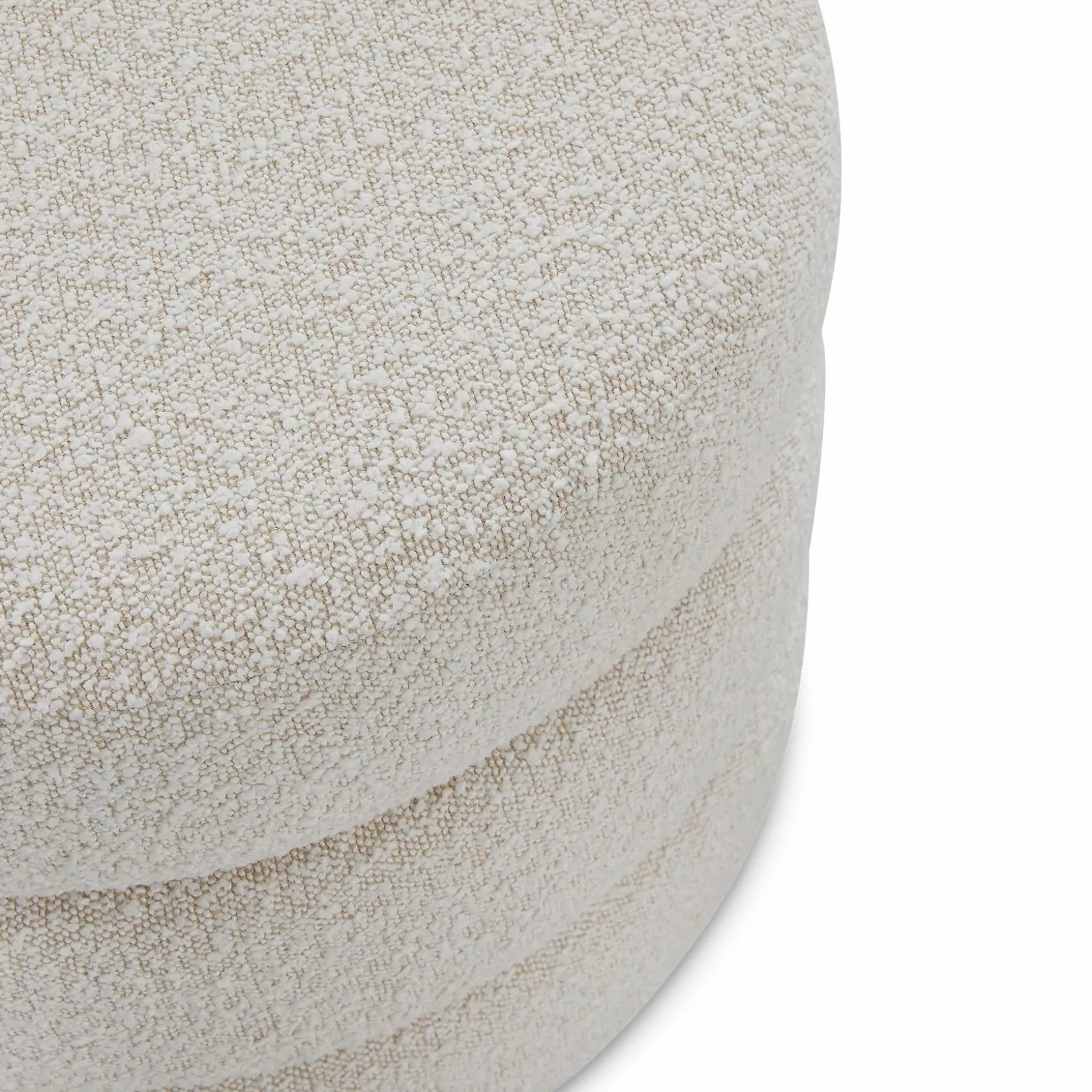 Fiel - Bouclé Fabric Upholstered Pouf