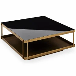Finch - Glass and Brass Coffee Table