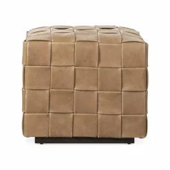 Flores - Leather Ottoman by Four Hands