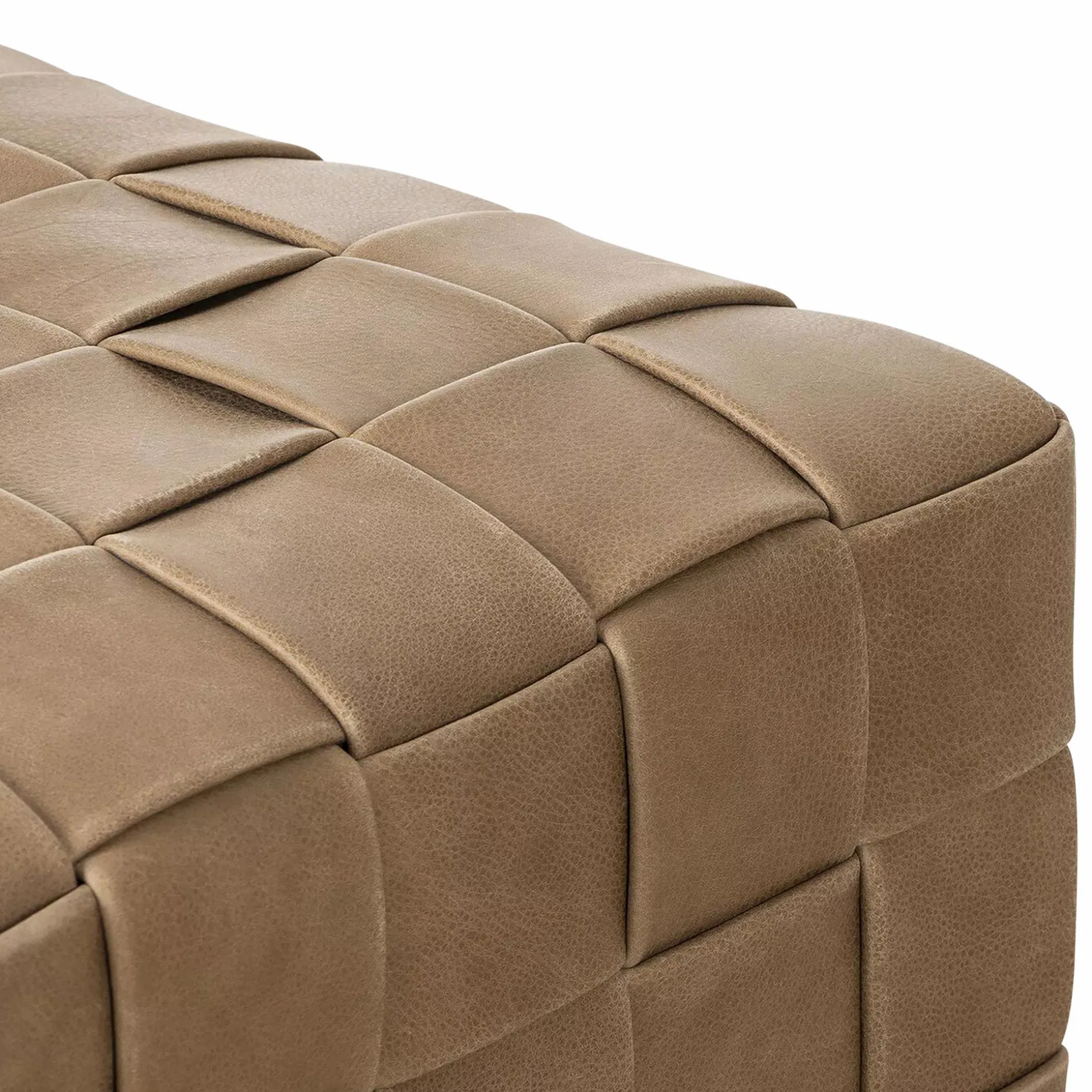 Flores - Leather Ottoman by Four Hands