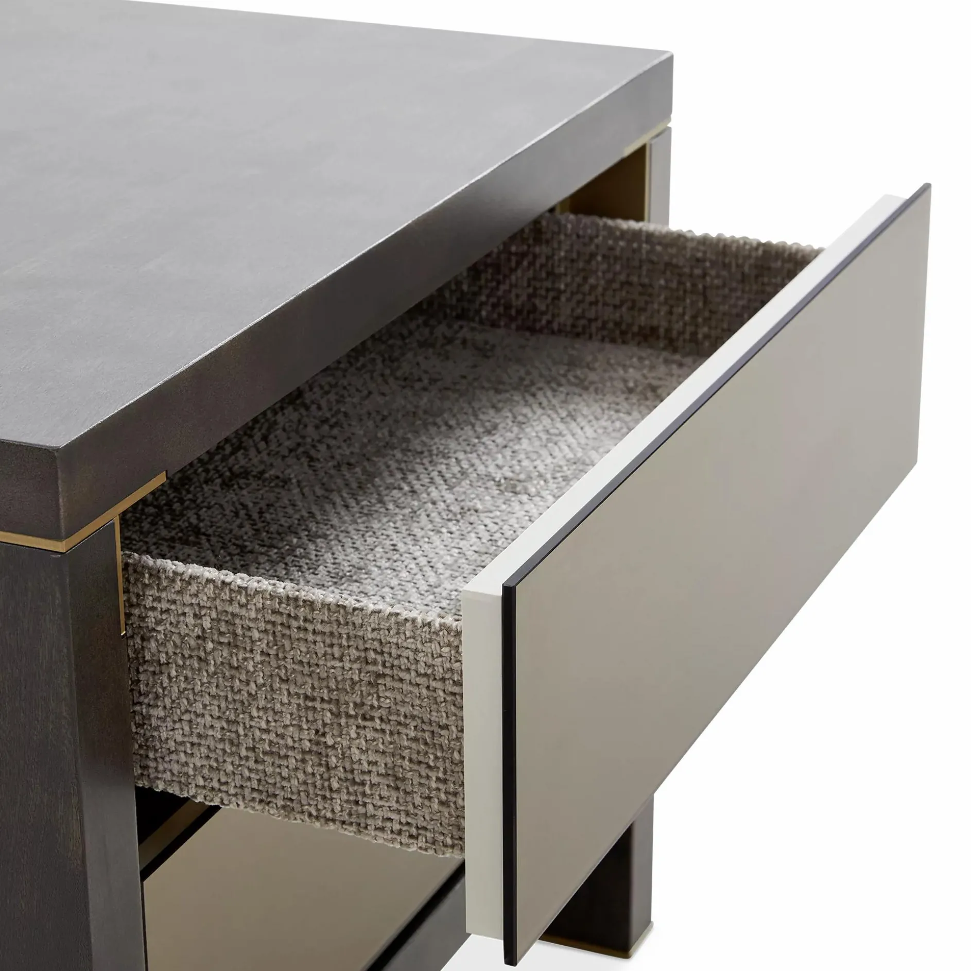 Form - Rustic Oak and Gilded Steel Nightstand by Trica