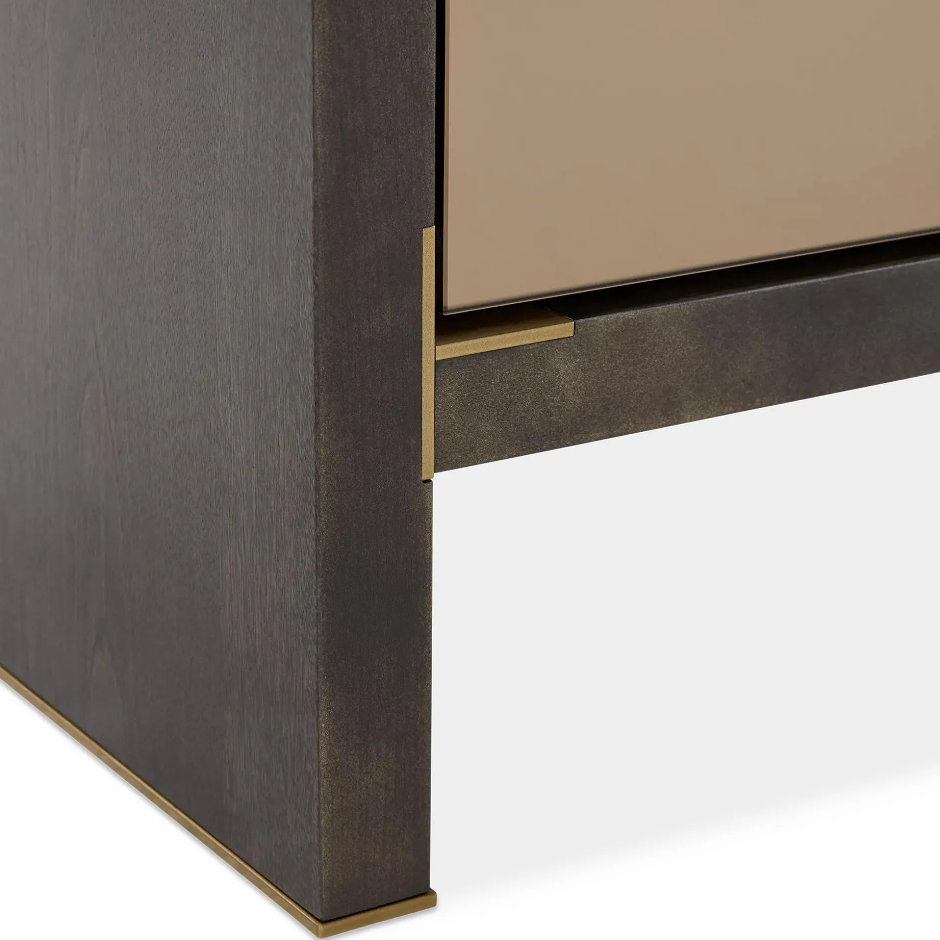 Form - Rustic Oak and Gilded Steel Nightstand by Trica