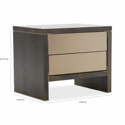 Form - Rustic Oak and Gilded Steel Nightstand by Trica
