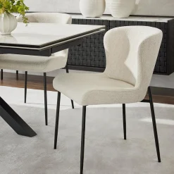 Glam - Bouclé Fabric Dining Chair