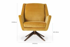 Greta - Swivel Armchair with Pyramidal Base