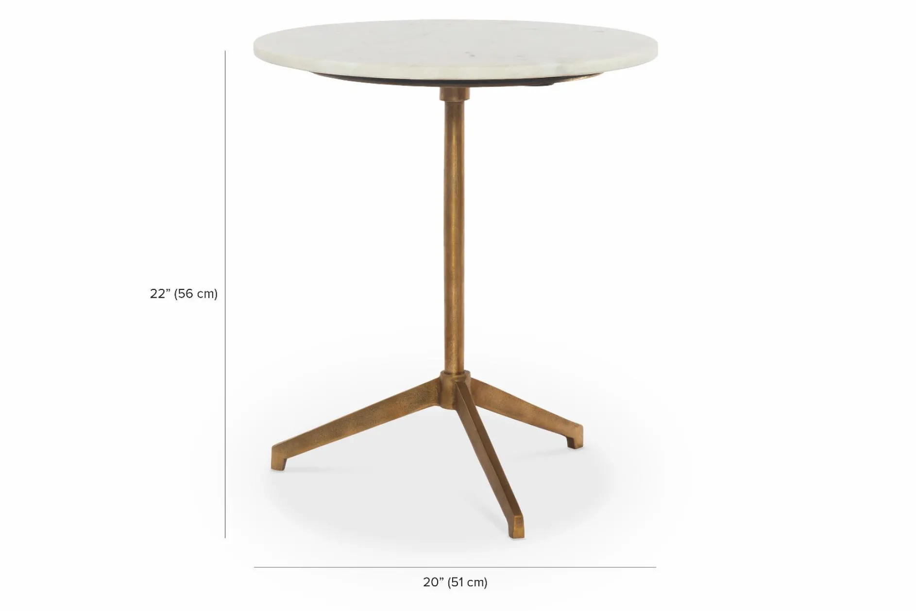 Helen - Round Side Table with Marble Top by Four Hands