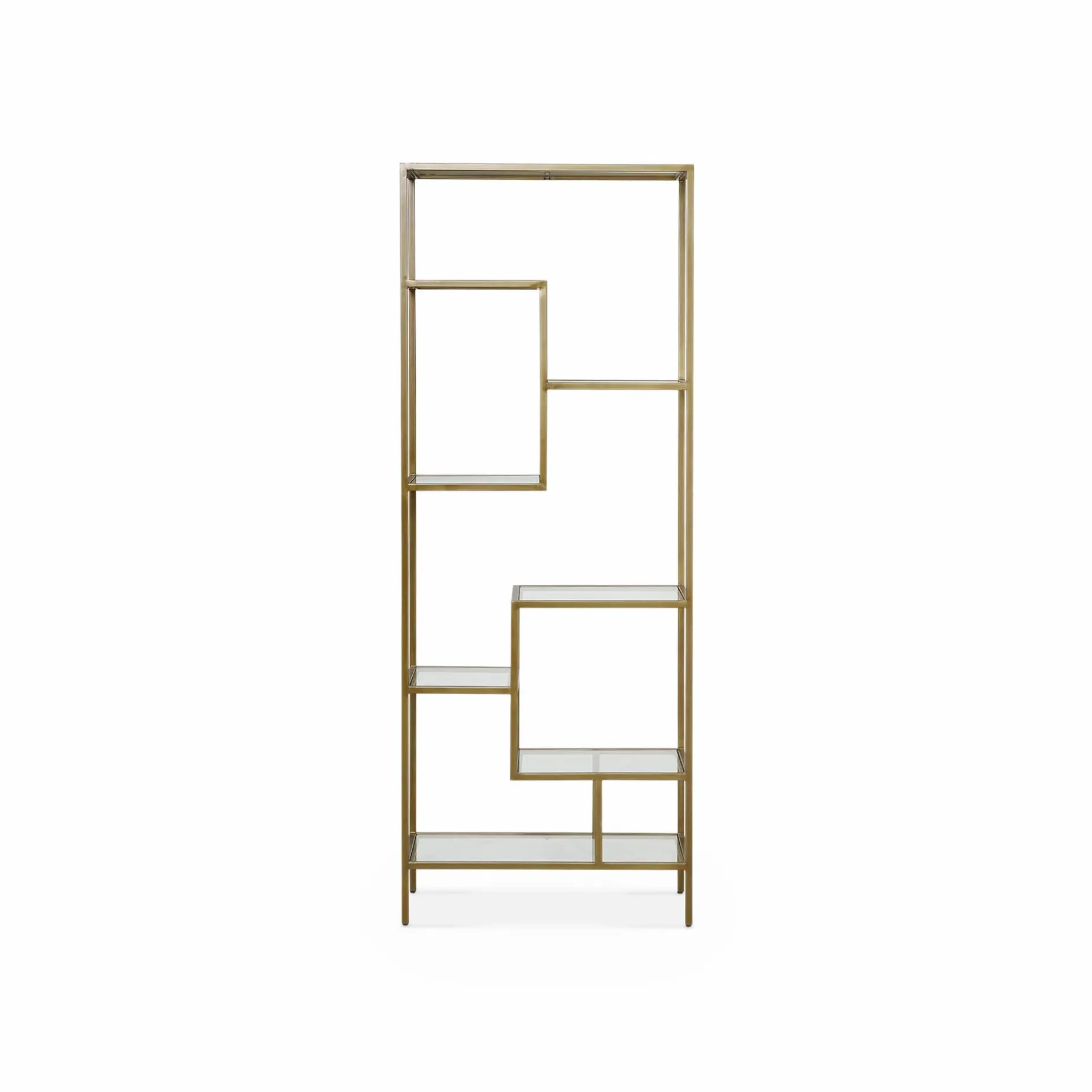 Helena - Antique Bras and Glass Bookshelf