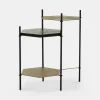 Hexall - Marble and Antique Brass Side Table