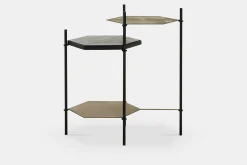 Hexall - Marble and Antique Brass Side Table