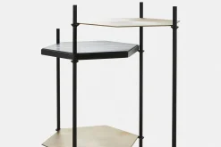 Hexall - Marble and Antique Brass Side Table