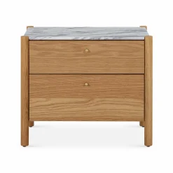 Jules - Oak Nightstand with Marble Top