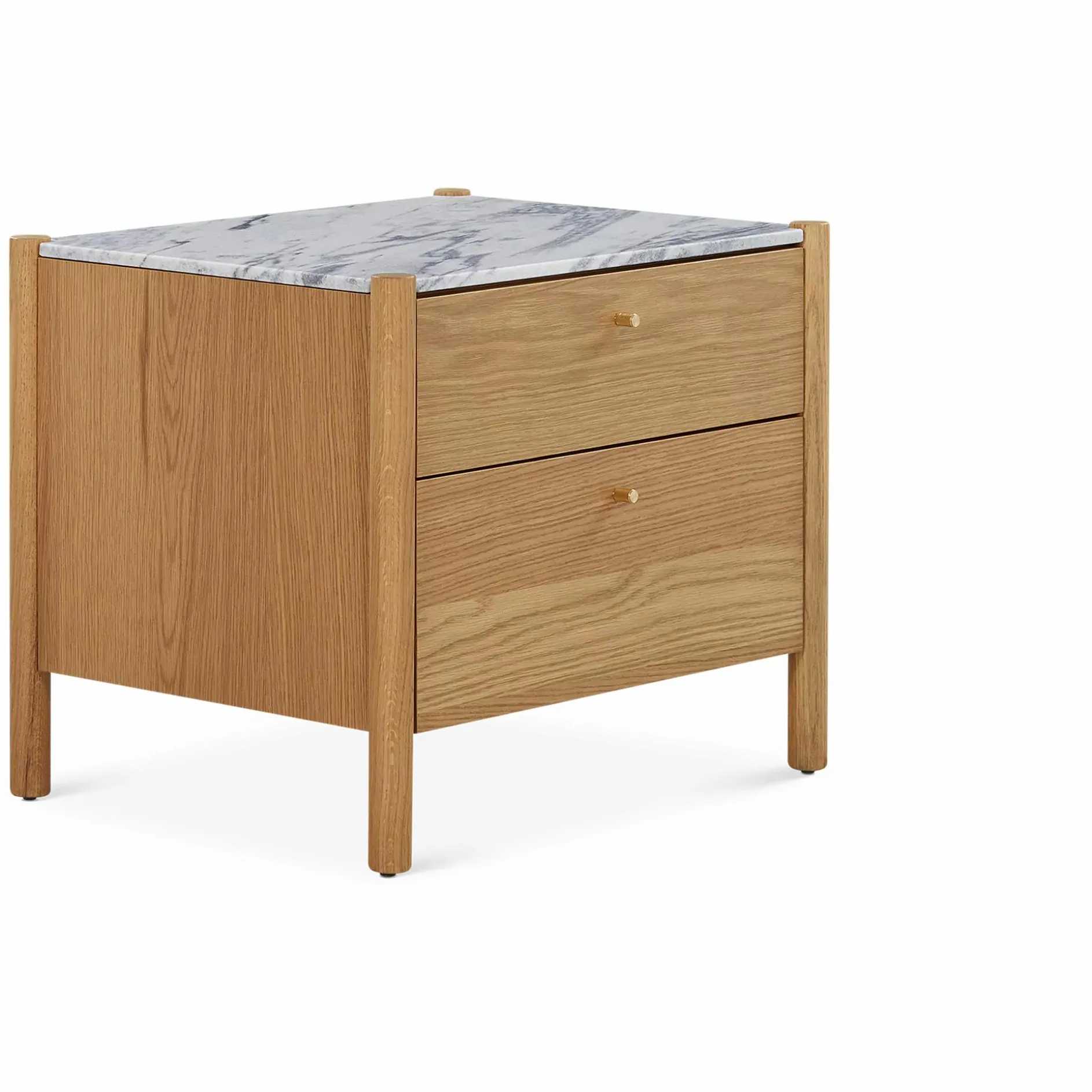 Jules - Oak Nightstand with Marble Top