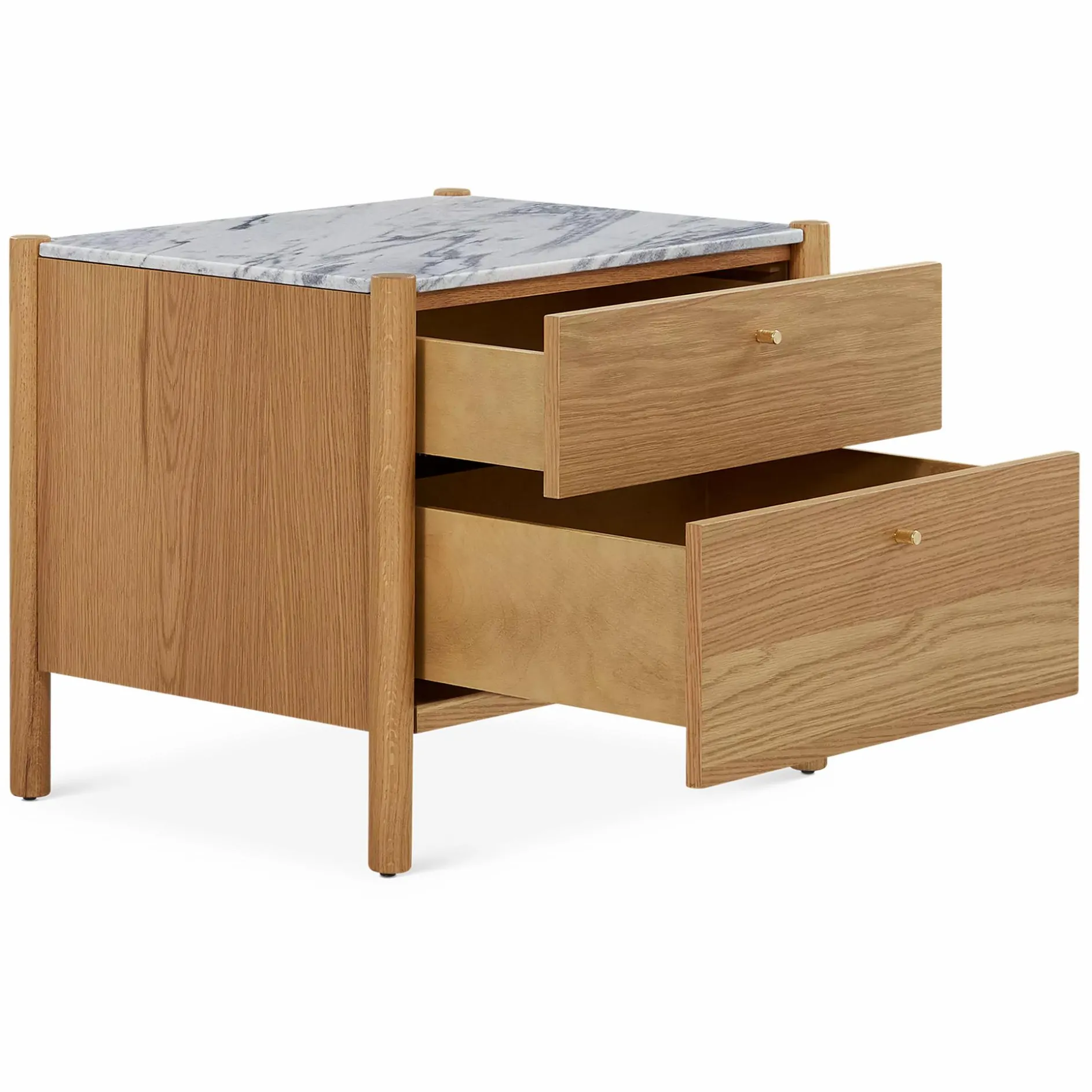 Jules - Oak Nightstand with Marble Top