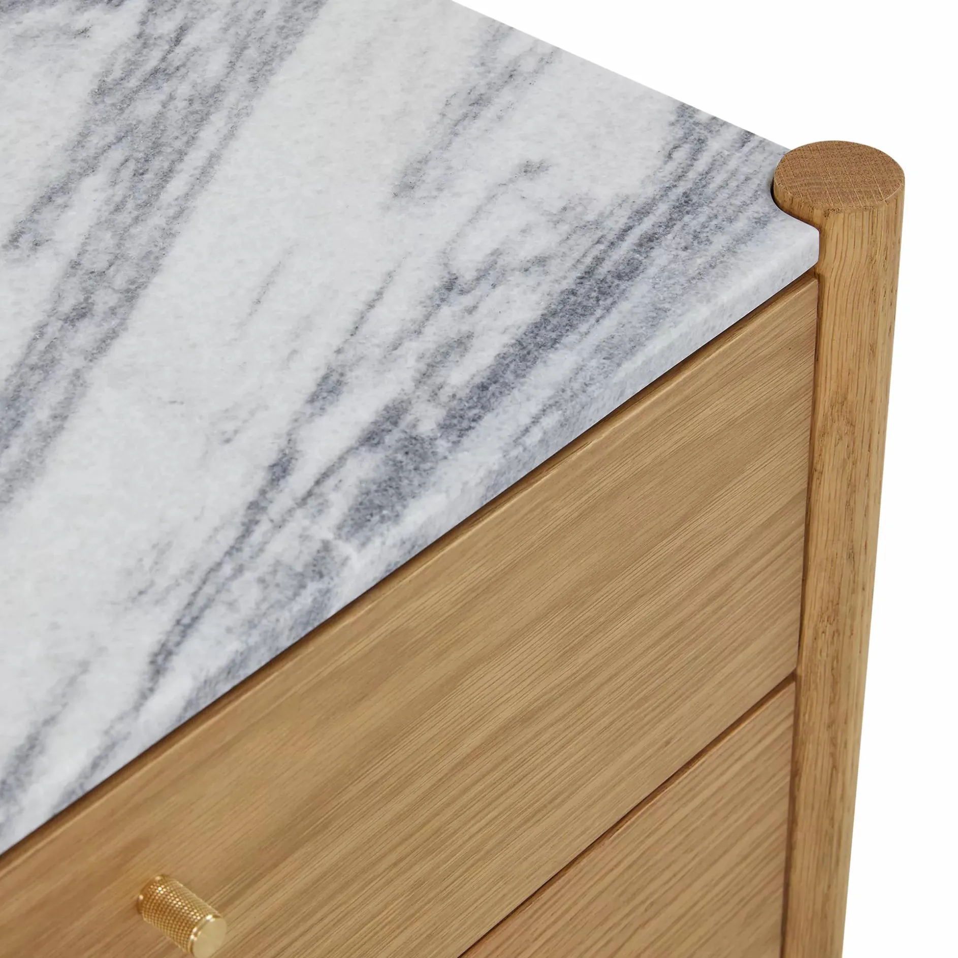 Jules - Oak Nightstand with Marble Top