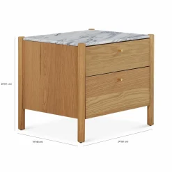 Jules - Oak Nightstand with Marble Top