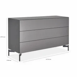 Laura - Frosted Glass 3-Drawer Dresser