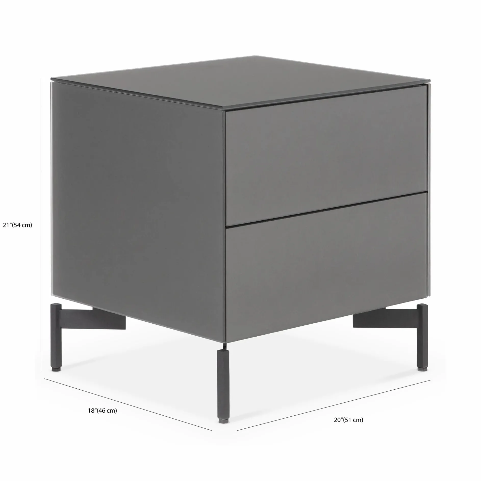 Laura - Frosted Glass Nightstand