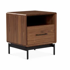 Linq - Walnut Wood Nightstand by BDI