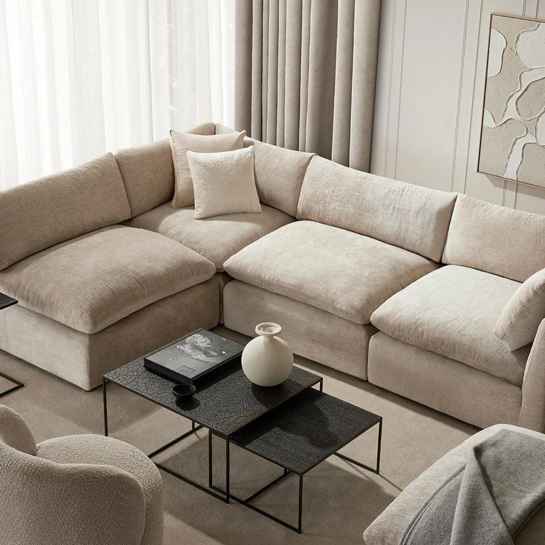 Livia - Velvet Upholstered Modular Sofa