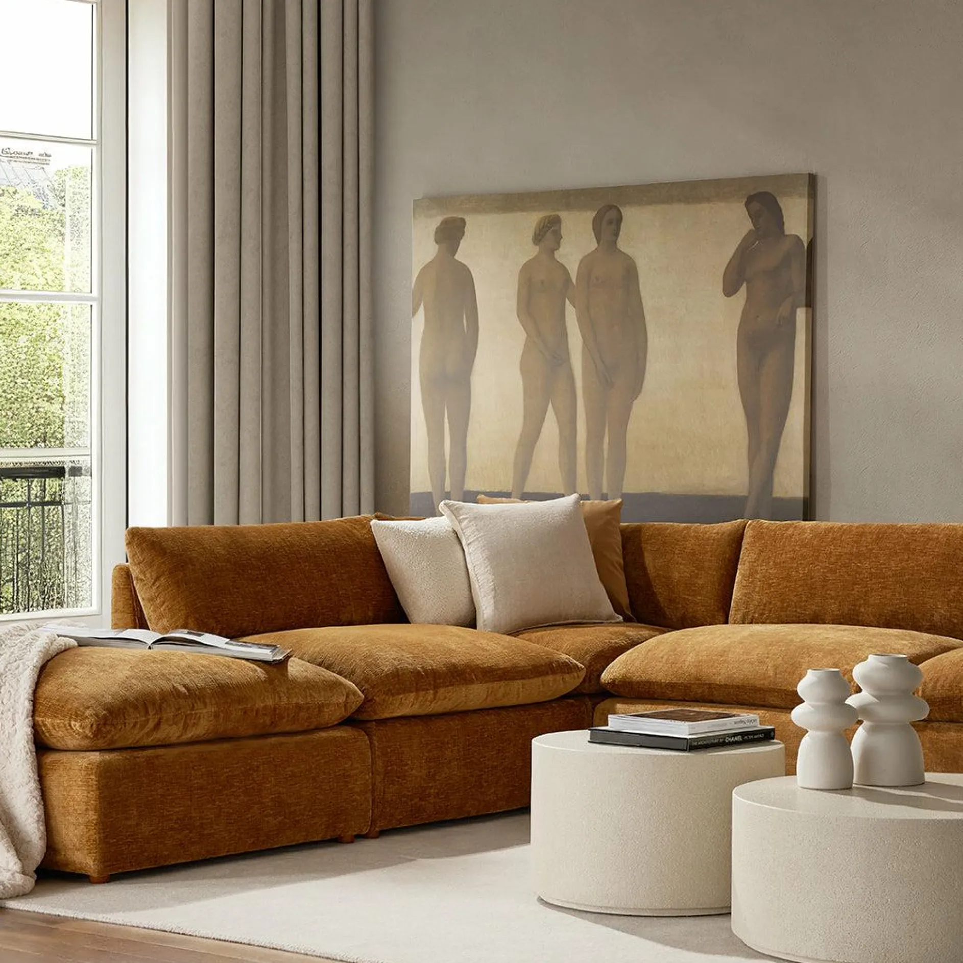 Livia - Velvet Upholstered Modular Sofa
