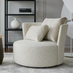 Love - Large Leather and Fabric Armchair