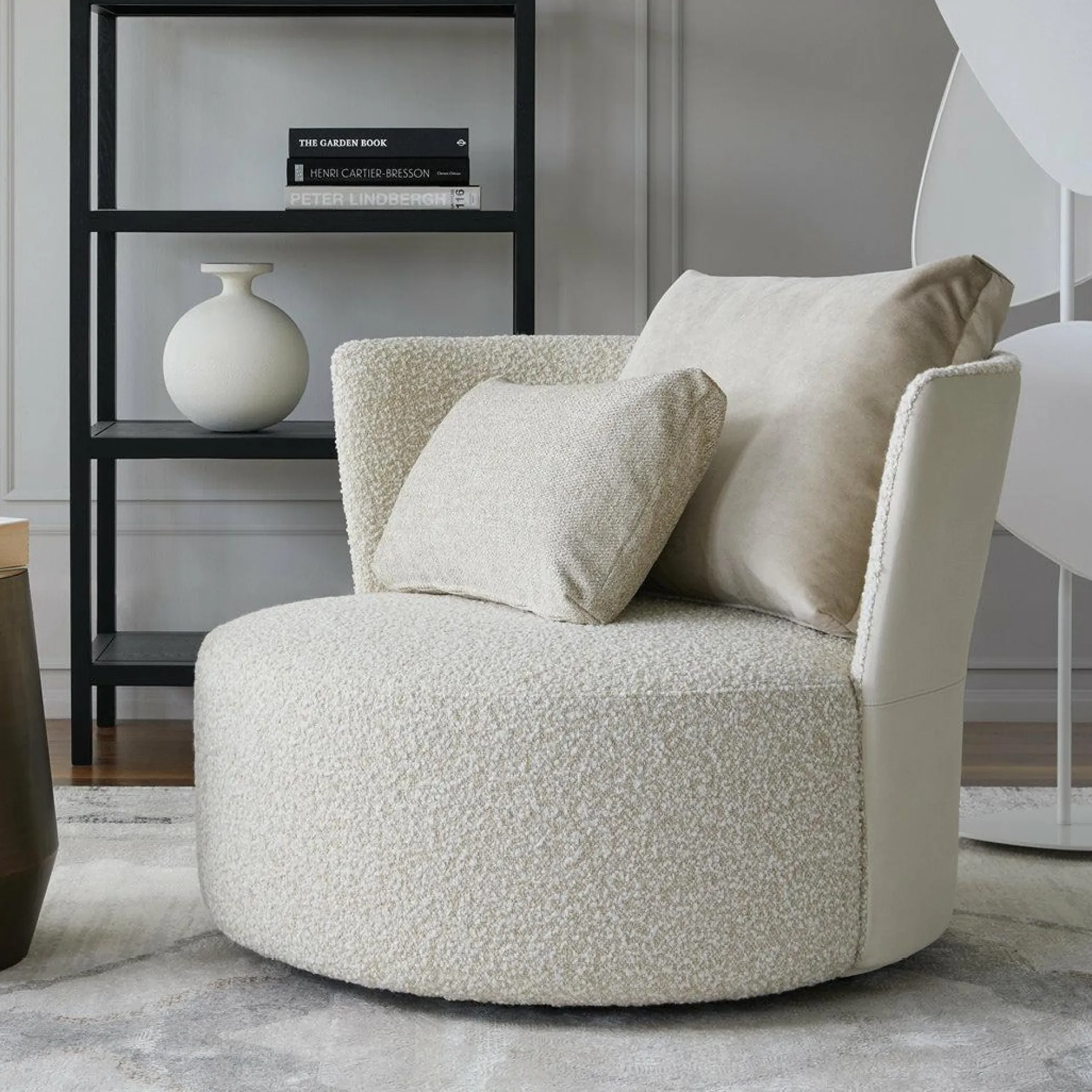Love - Large Leather and Fabric Armchair