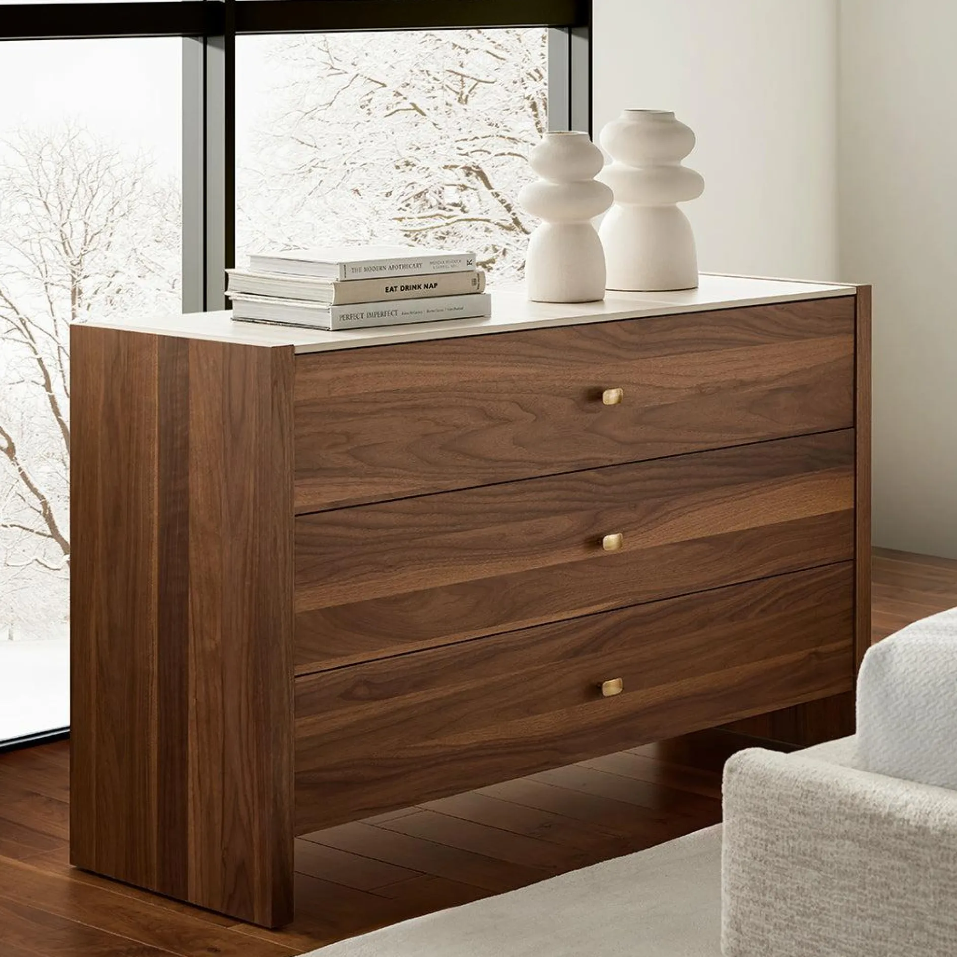 Lyvia - Walnut Wood Dresser by Mobican