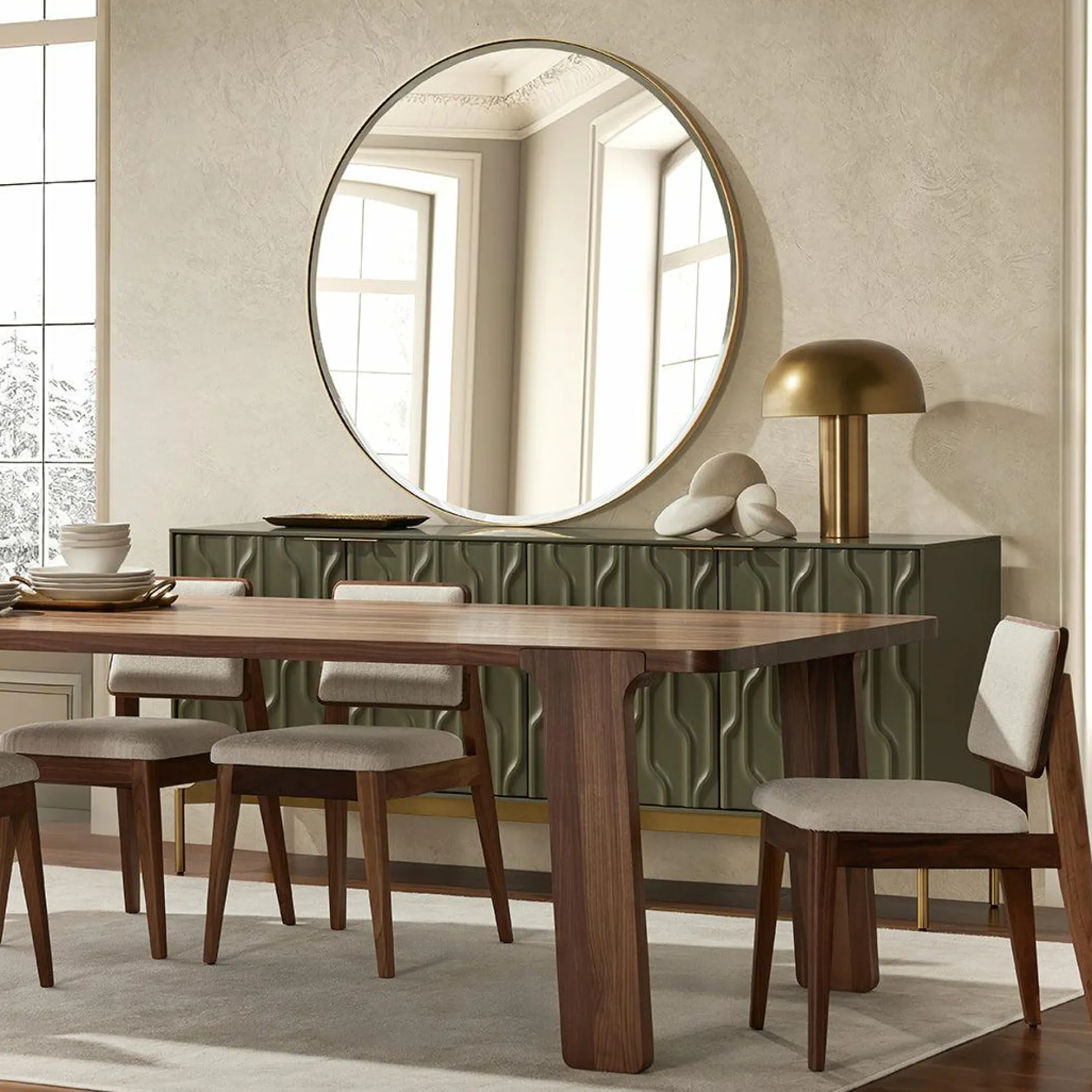 Macy - Walnut Wood Dining Table by Verbois