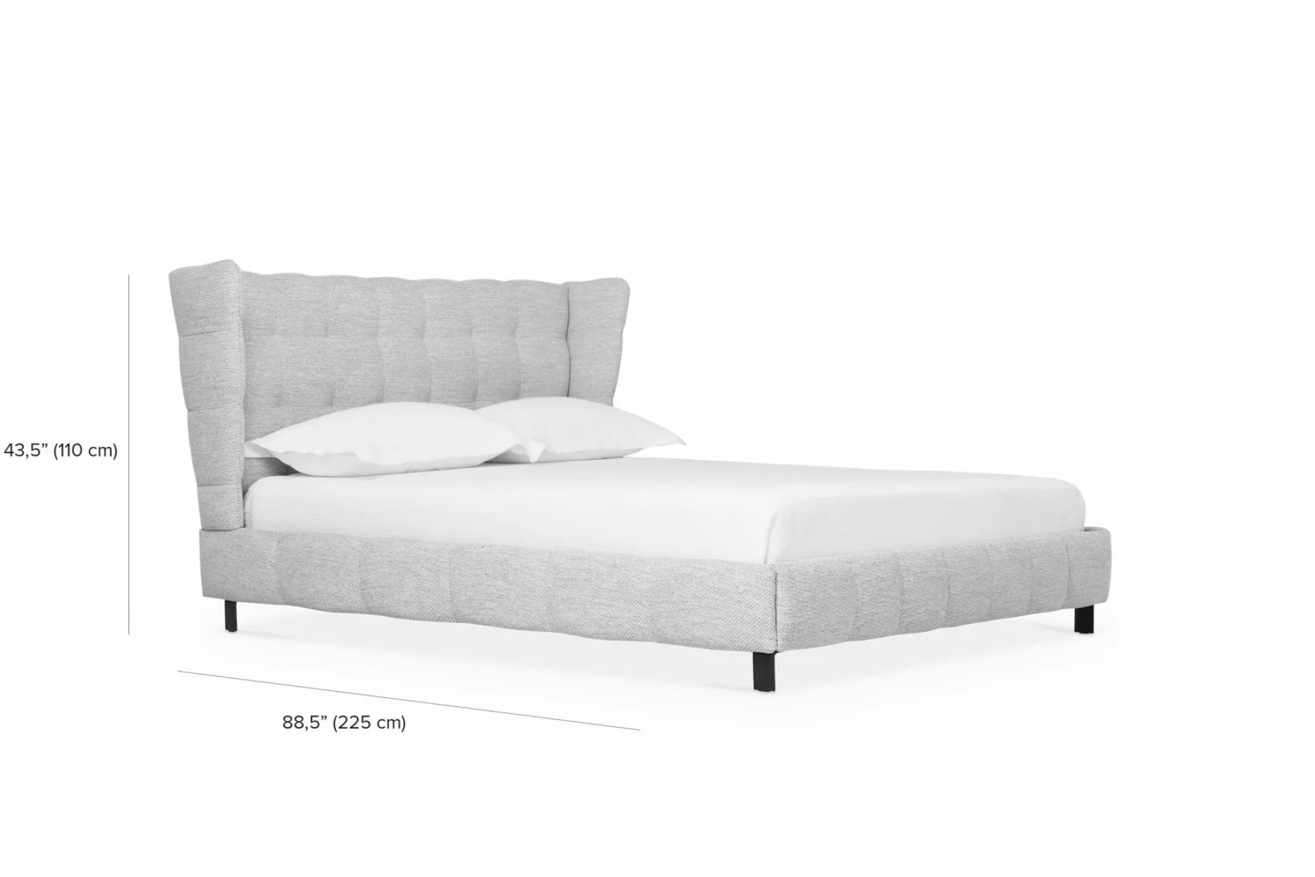Mario - Upholstered Bed with Tufted Headboard by Furninova