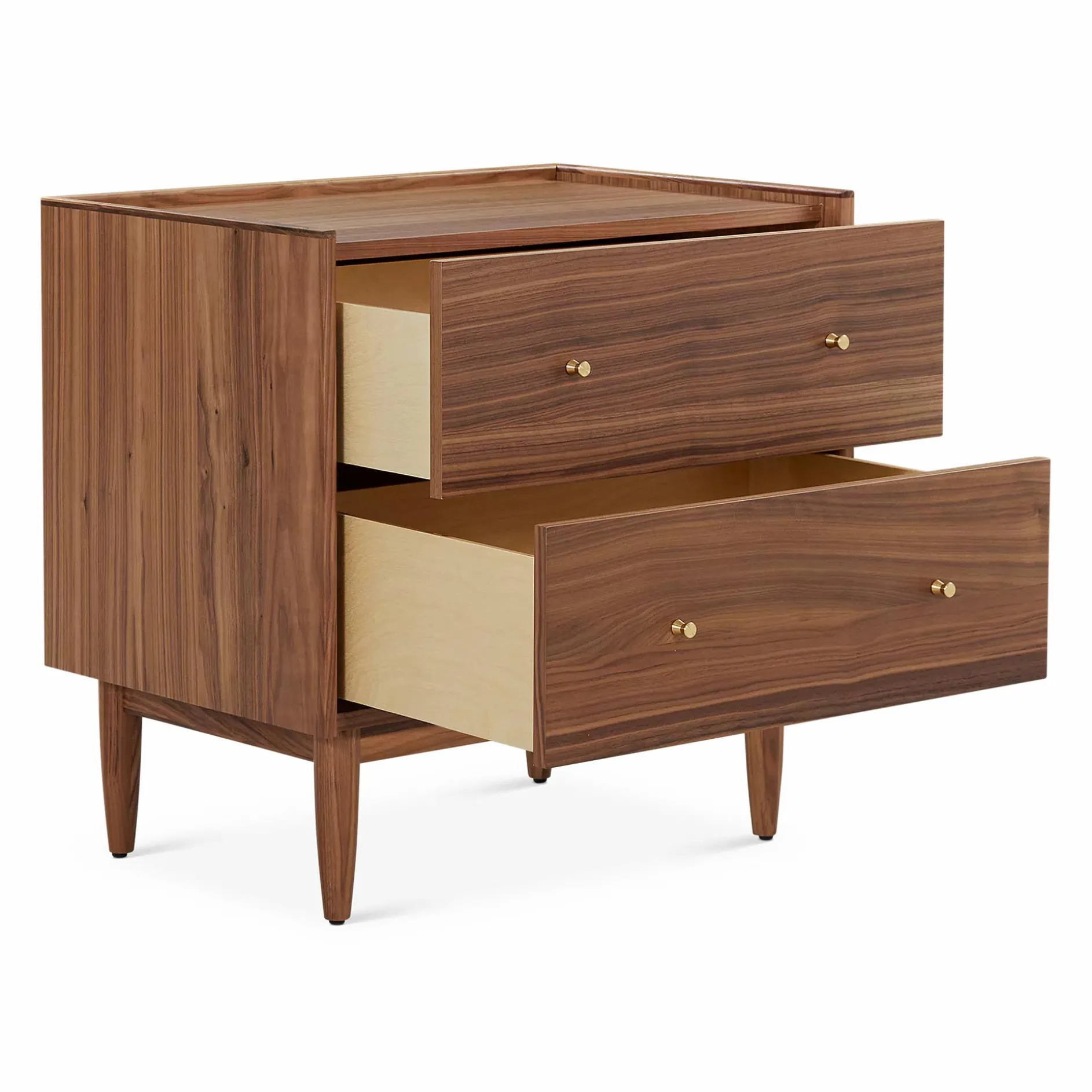 Marvin - Natural Wood Nightstand with 2 Drawers