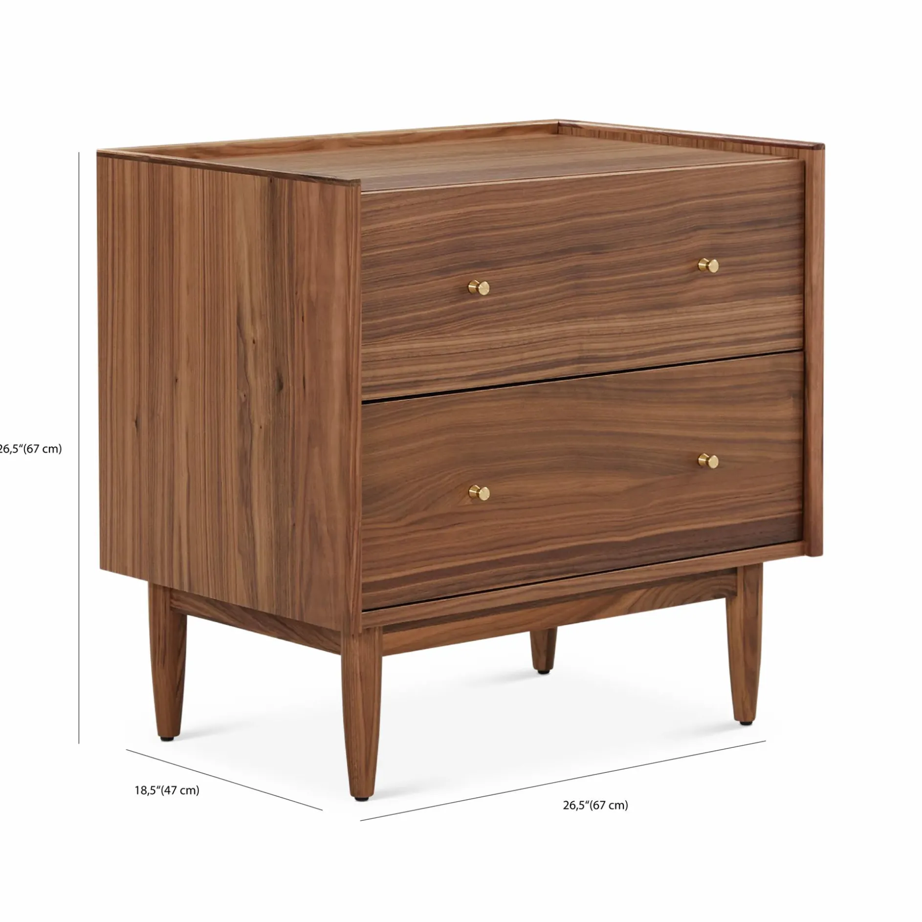 Marvin - Natural Wood Nightstand with 2 Drawers