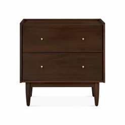 Marvin - Natural Wood Nightstand with 2 Drawers