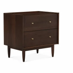 Marvin - Natural Wood Nightstand with 2 Drawers