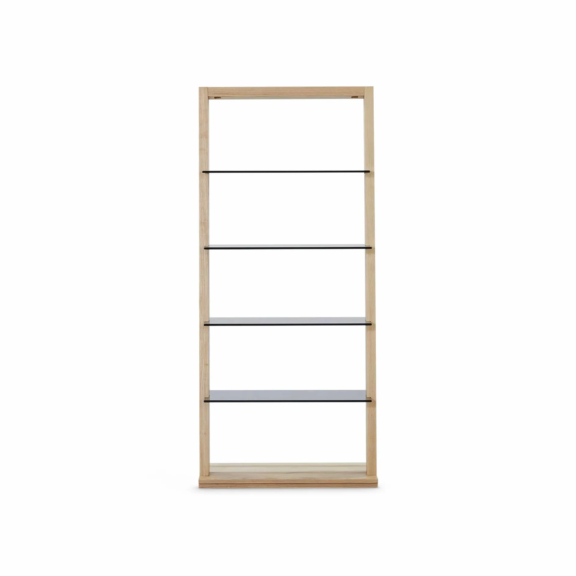 Miami - Solid Wood and Glass Leaning Shelving Unit by Verbois