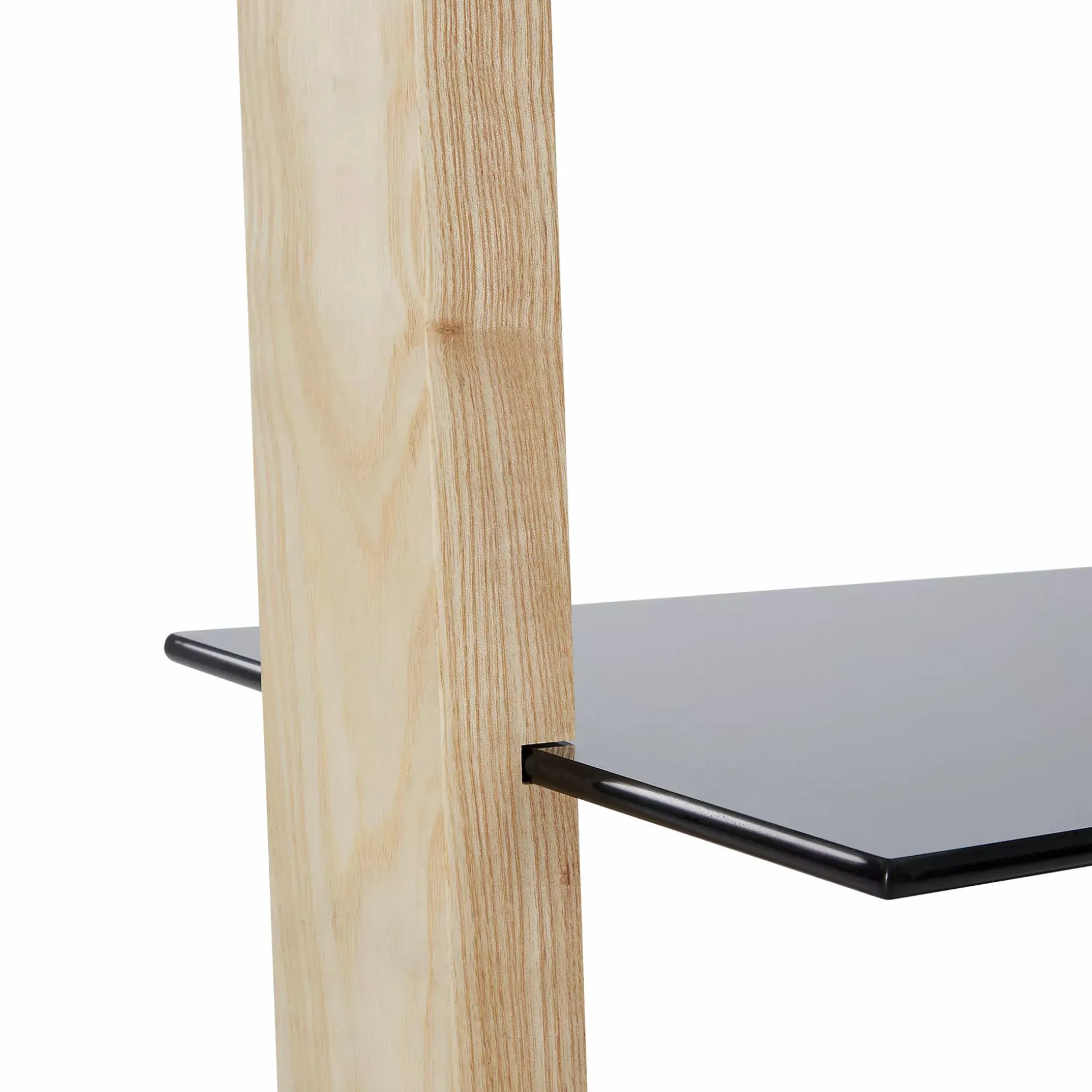 Miami - Solid Wood and Glass Leaning Shelving Unit by Verbois