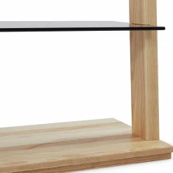 Miami - Solid Wood and Glass Leaning Shelving Unit by Verbois