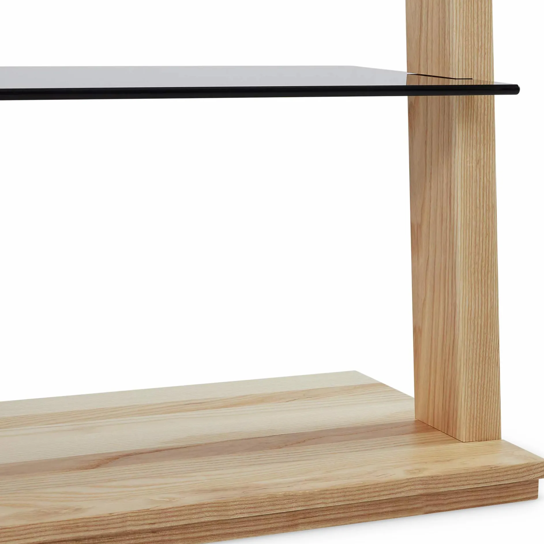 Miami - Solid Wood and Glass Leaning Shelving Unit by Verbois