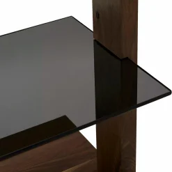 Miami - Solid Wood and Glass Leaning Shelving Unit by Verbois