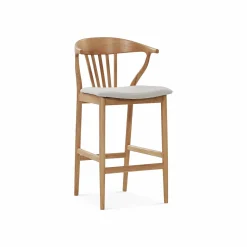 Nordic - Oak and Natural Fabric Stool