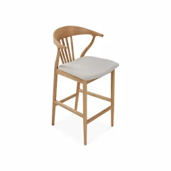 Nordic - Oak and Natural Fabric Stool