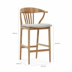 Nordic - Oak and Natural Fabric Stool