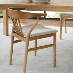 Nordic - Oak and Natural Fabric Chair