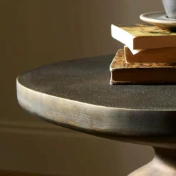 Odessa - Aluminium and Aged Brass Side Table by Four Hands
