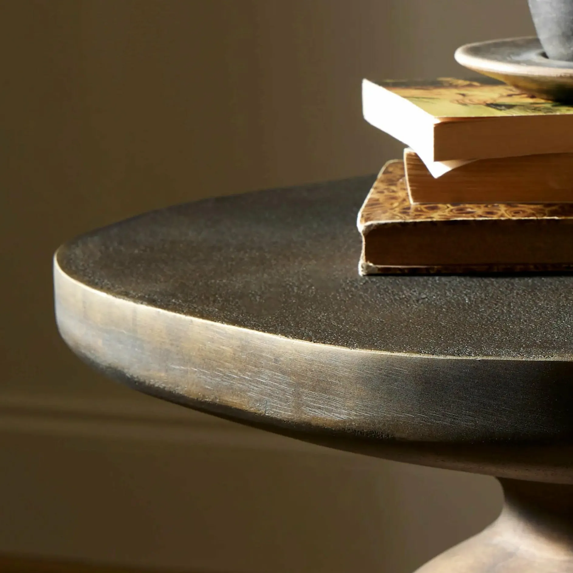 Odessa - Aluminium and Aged Brass Side Table by Four Hands