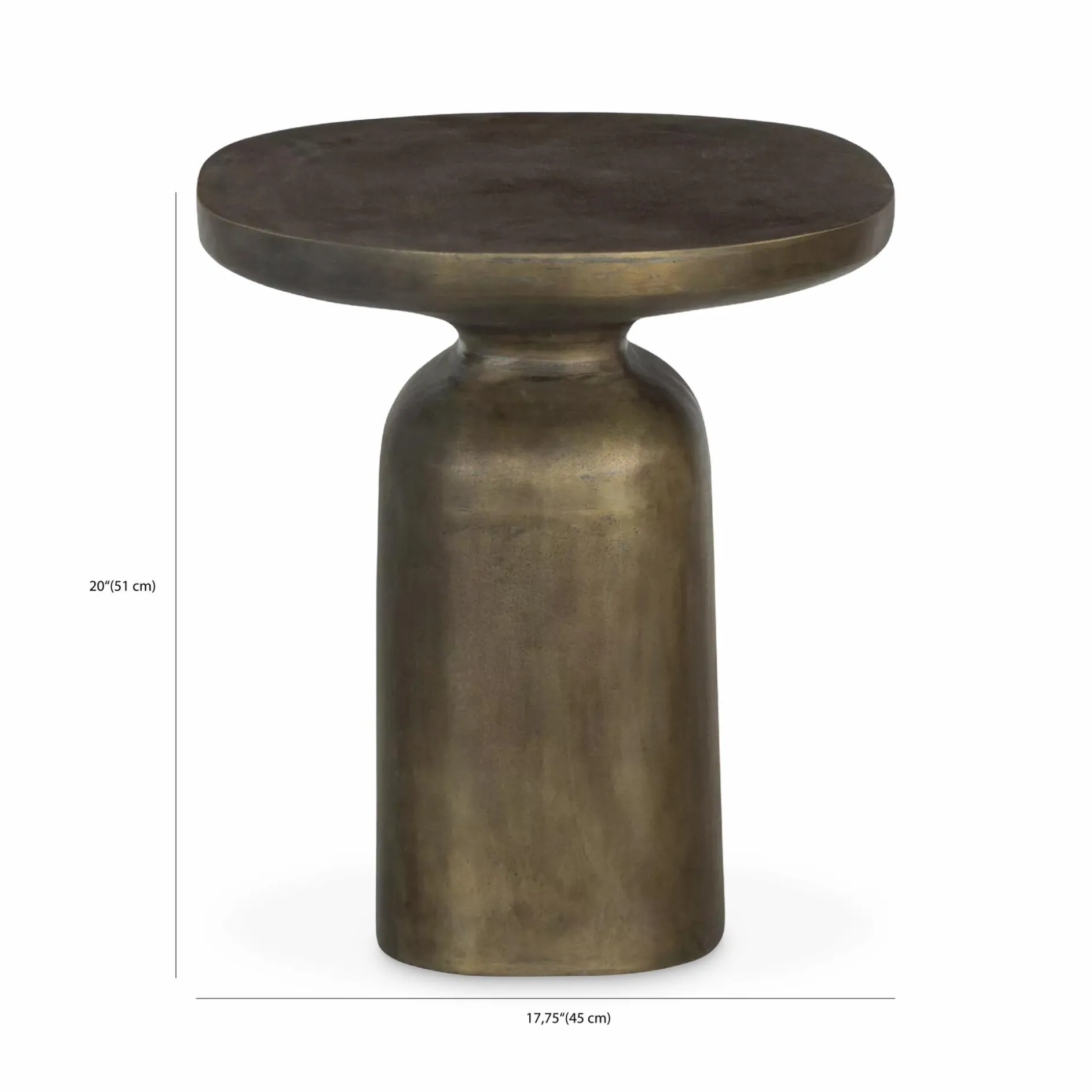 Odessa - Aluminium and Aged Brass Side Table by Four Hands