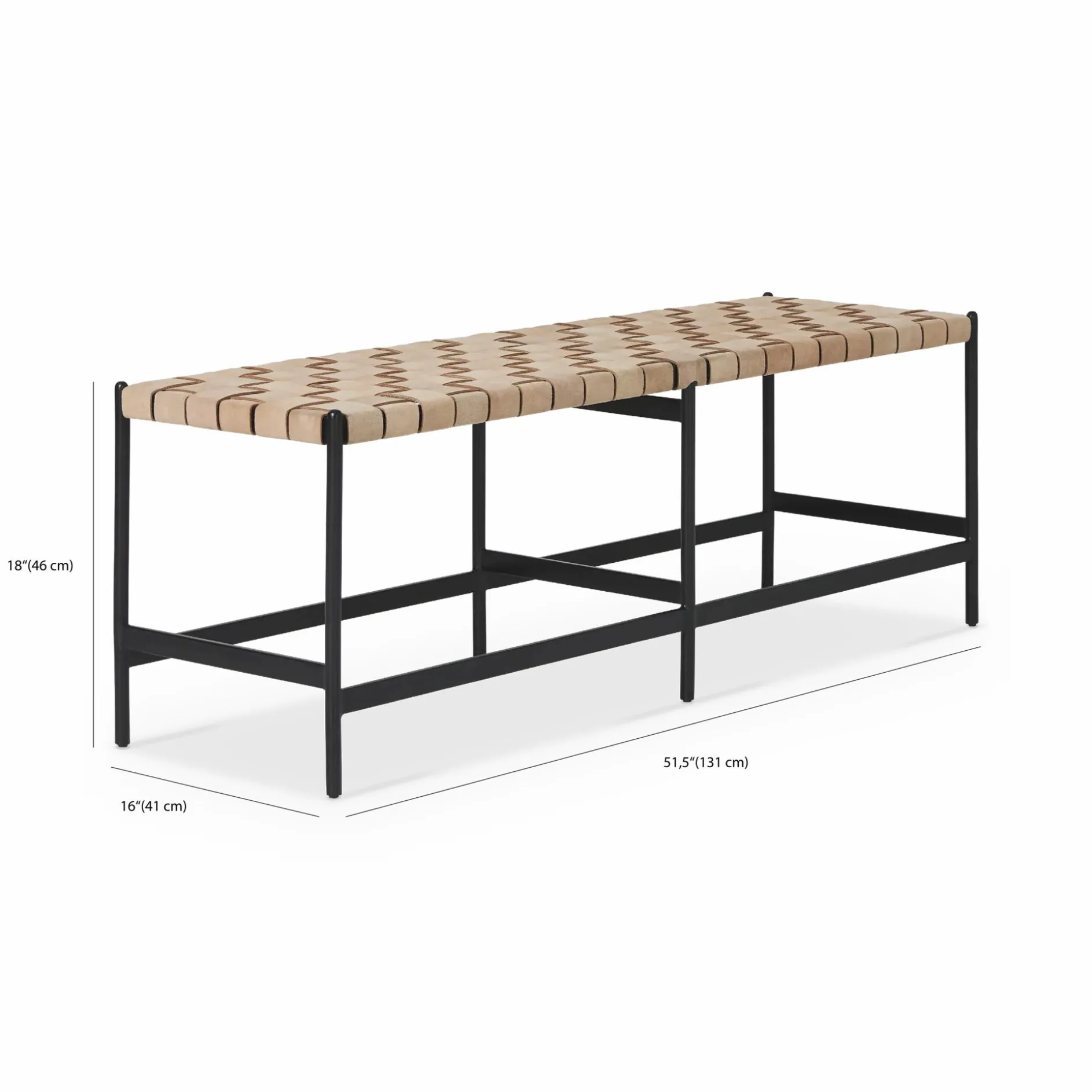 Omari - Leather Bench
