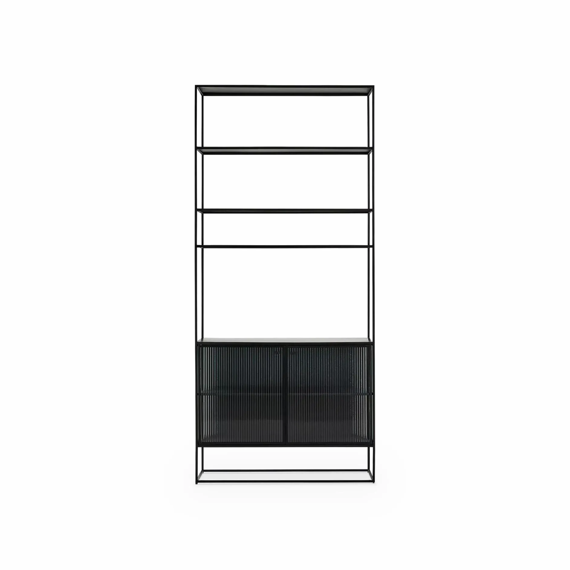 Parsons - Metal and Fluted Glass Shelving Unit