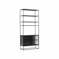 Parsons - Metal and Fluted Glass Shelving Unit